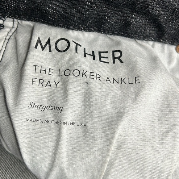 Mother The Looker Ankle Fray Stargazing Black Wash Raw-Hem Skinny Jeans - Picture 7 of 10